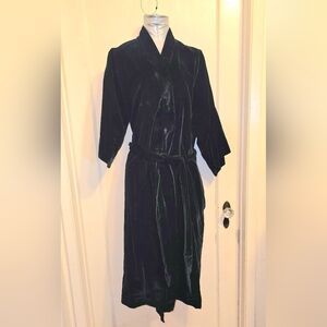 MCM VTG 50s Black Velvet Hostess Robe Park Avenue L